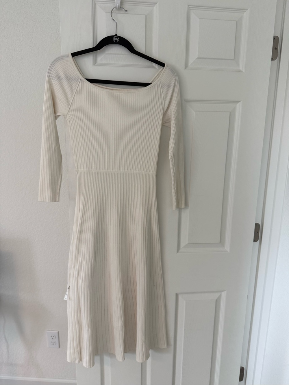 Off-Shoulder White Pleated Midi Dress Bridal - Picture 3 of 7